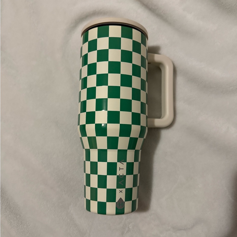 Hydrojug green checkered tumbler